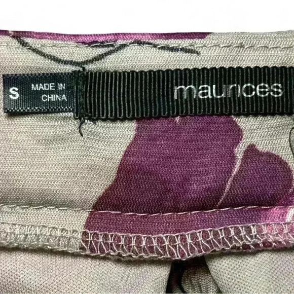 Maurices. -Tan/maroon floral pattern w black beaded neckline-Women’s Sm… - Picture 5 of 5